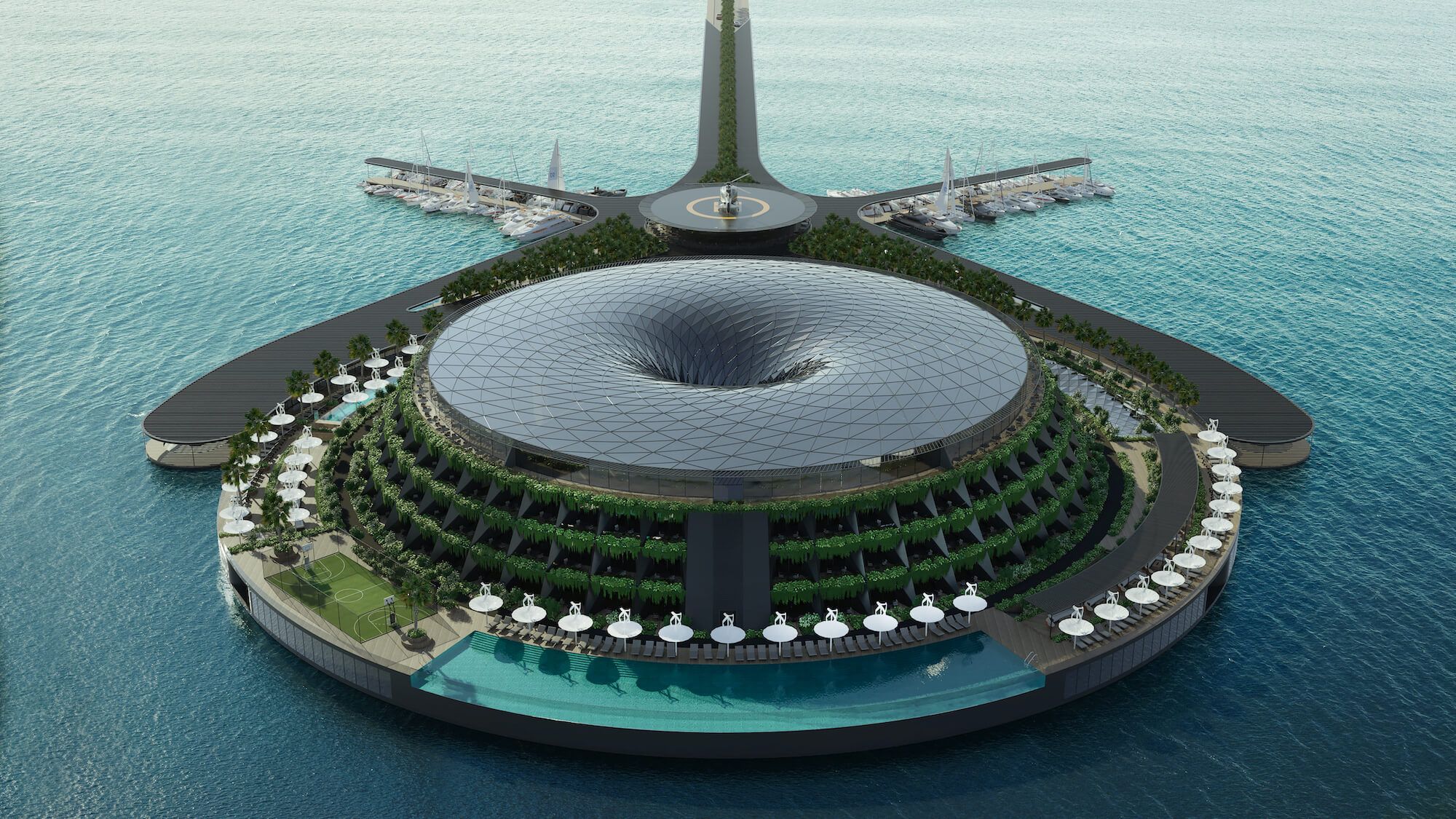 “Qatar’s Eco-Floating Hotel: A Rotating, Sustainable Luxury Destination by 2025”